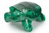 Flowery Malachite Turtle Carving - DR Congo #349342-1